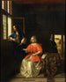 interno con una giovane donna che legge una lettera - Pieter de Hooch — vista dell’opera
