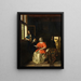 interno con una giovane donna che legge una lettera - Pieter de Hooch — quadro incorniciato alla parete
