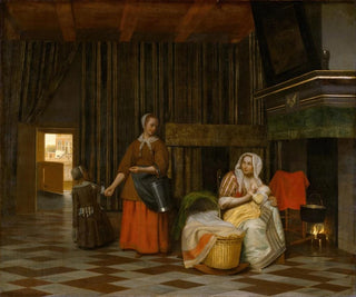 Pieter De Hooch - Woman and Child with Serving Maid.webp