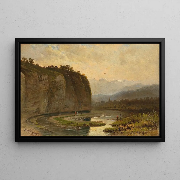 Pieter Franciscus Peters - Scene of the Inntal near Pfunds in Tyrol.webp