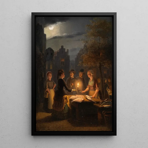 Au marché de nuit - Pieter Gerardus Sjamaar — quadro incorniciato alla parete