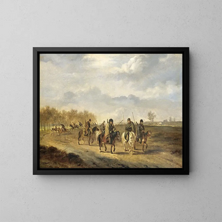 Cosaques su un sentiero di campagna vicino a Bergen, in Olanda del Nord, 1813 - Pieter Gerardus van Os — quadro incorniciato alla parete