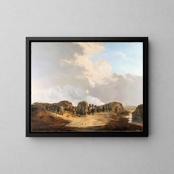 La mezzaluna costruita durante l'assedio di Naarden, aprile 1814 - Pieter Gerardus van Os — quadro incorniciato alla parete