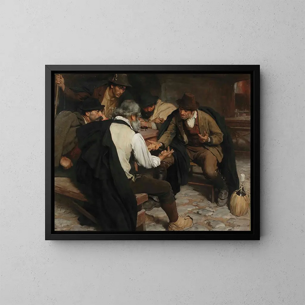 Giocatori di morra - Pieter Josselin de Jong — quadro incorniciato alla parete