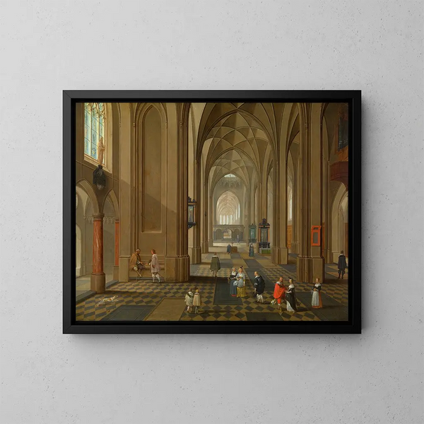 Interno di una chiesa - Pieter Neeffs l'Ancien — quadro incorniciato alla parete