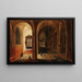 Interno di chiesa con fedeli in preghiera - Pieter Neeffs il Giovane — quadro incorniciato alla parete