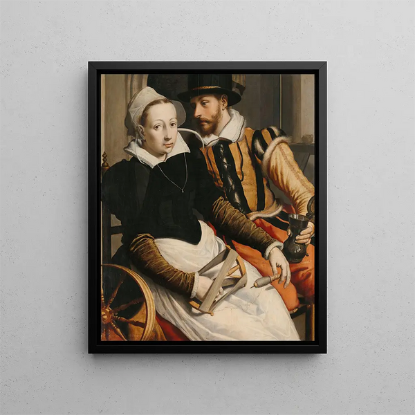 Pieter Pietersz - Man and Woman at a Spinning Wheel.webp