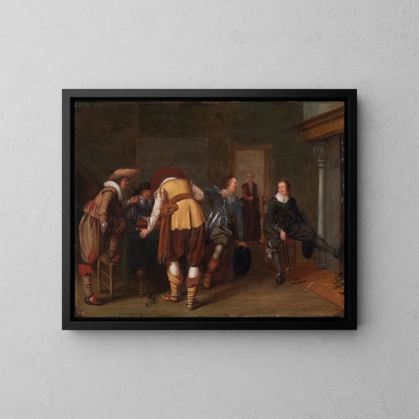 I giocatori di giochi da tavolo - Pieter Symonsz Potter — quadro incorniciato alla parete