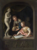 Una ragazza che disegna e un ragazzo vicino a una statua di Venere - Pieter van der Werff — vista dell’opera