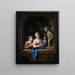 Due ragazze con dei fiori vicino a una statua di Cupido - Pieter van der Werff — quadro incorniciato alla parete