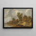 Paesaggio fluviale con un bac e pescatori, una carrozza su un ponte vicino a case a destra - Pieter de Molijn — quadro incorniciato alla parete