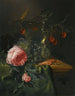 Nature morte con un ramo di ciliegio su un Römer conico mezzo pieno di uva rossa e verde - Pieter de Ring — vista dell’opera