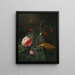 Nature morte con un ramo di ciliegio su un Römer conico mezzo pieno di uva rossa e verde - Pieter de Ring — quadro incorniciato alla parete