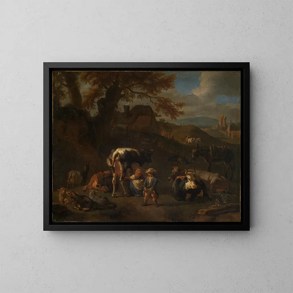 Scène de bergers - Pieter van Bloemen — quadro incorniciato alla parete