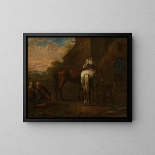 Pieter van Bloemen - Horses in front of a tavern.webp
