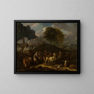Pieter van Bloemen - Soldiers Depart after Plundering.webp