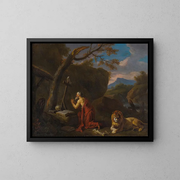 Il santo Gerolamo penitente - Pieter van Bloemen — quadro incorniciato alla parete