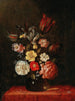 Rose, tulipani e iris in un vaso di vetro - Pieter van de Venne — vista dell’opera