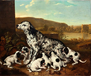 Pieter van der Hulst - Dalmatian dog with puppies.webp