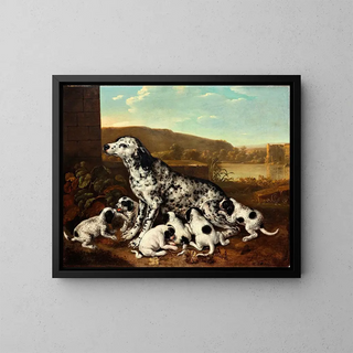 Pieter van der Hulst - Dalmatian dog with puppies.webp