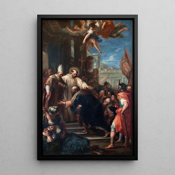 La cessazione dello scisma di Anaclet - Pietro Antonio de Pietri | Reproduction — quadro incorniciato alla parete