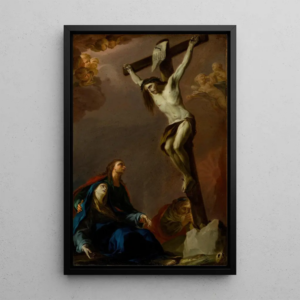 Modello pour un retablo della Crocifissione con la Vergine Maria, Maddalena e San Giovanni - Pietro Bardellino — quadro incorniciato alla parete