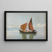 Laguna con imbarcazione - Pietro Barucci — quadro incorniciato alla parete