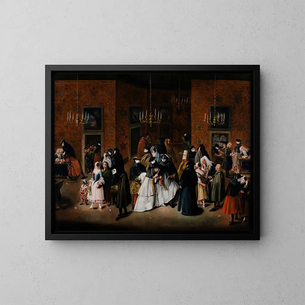 Le Ridotto - Pietro Longhi — quadro incorniciato alla parete