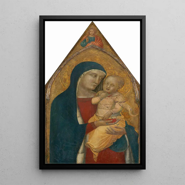 Vierge à l'Enfant avec le Christ bénissant - Pietro Lorenzetti — quadro incorniciato alla parete