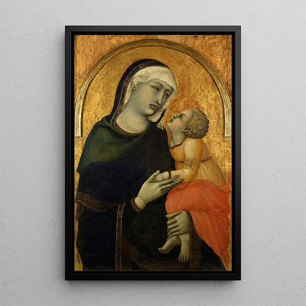 Vierge à l'Enfant - Pietro Lorenzetti — quadro incorniciato alla parete