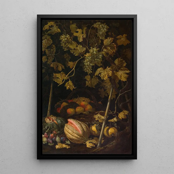 Nature morte avec fruits et vigne - Pietro Paolo Bonzi — quadro incorniciato alla parete