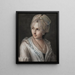 Una giovane donna elegante con un cappello di pizzo - Pietro Rotari — quadro incorniciato alla parete