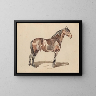 Piotr Michaowski - A bay horse is in the bridle.webp