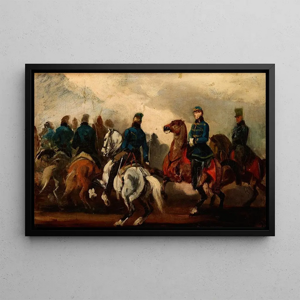 Détachement de hussards autrichiens - Piotr Michałowski — quadro incorniciato alla parete