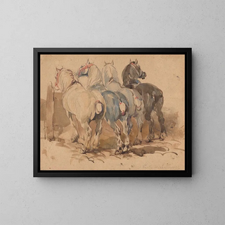 Piotr Michaowski - Horses at the manger.webp