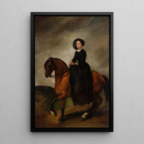 Portrait de Celina, fille de l'artiste, à cheval - Piotr Michałowski — quadro incorniciato alla parete