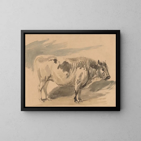 Studio di un toro di razza Simmental - Piotr Michałowski — quadro incorniciato alla parete