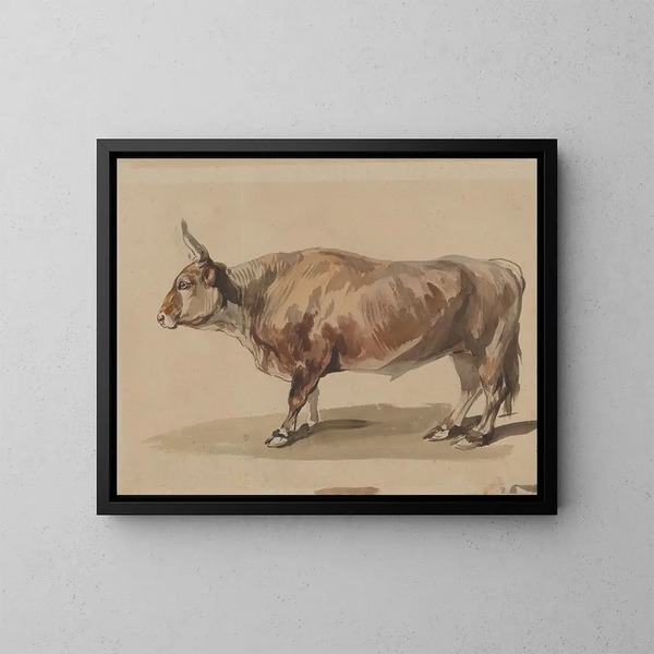 Studio di un cerbiatto di bue - Piotr Michałowski — quadro incorniciato alla parete