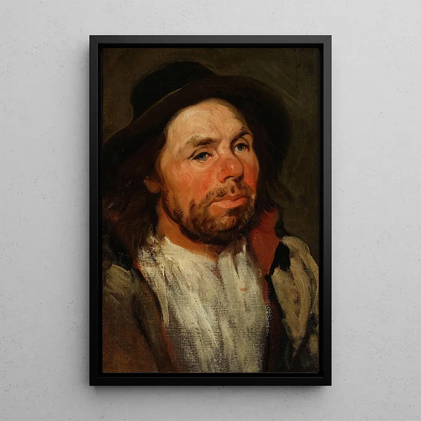 Studio di un contadino con cappello - Piotr Michałowski — quadro incorniciato alla parete
