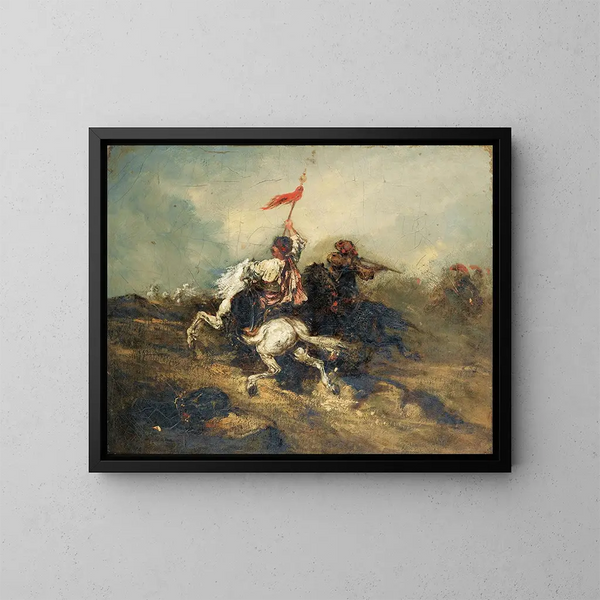Charge de cavaliers turcs - Piotr Michałowski — quadro incorniciato alla parete