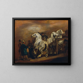 Mercato dei cavalli - Piotr Michałowski — quadro incorniciato alla parete