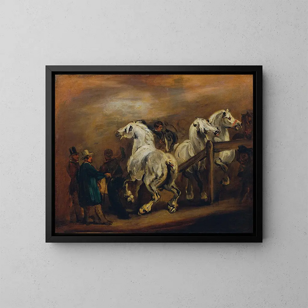 Mercato dei cavalli - Piotr Michałowski — quadro incorniciato alla parete