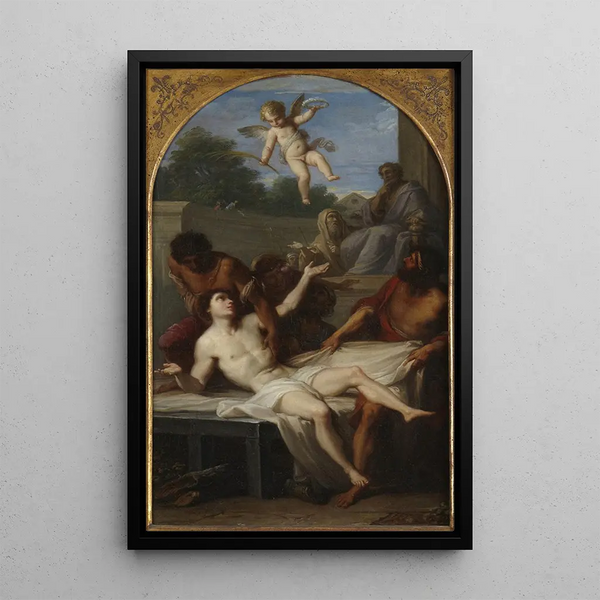 Le Martyre de Saint Laurent - Placido Costanzi — quadro incorniciato alla parete