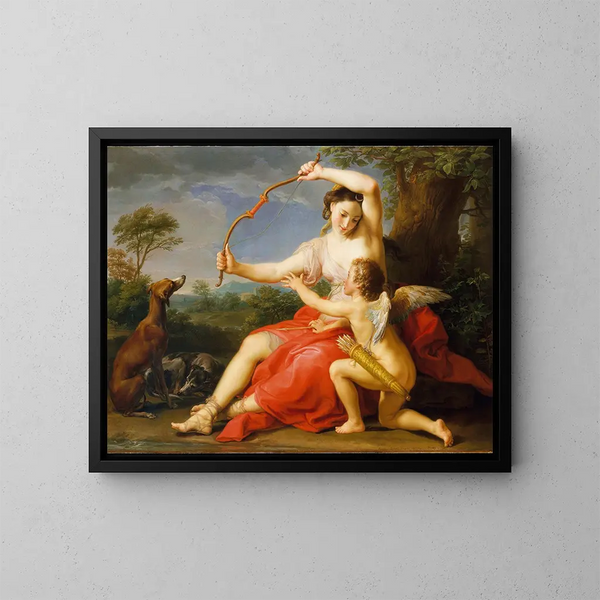 Diane e Cupido - Pompeo Batoni — quadro incorniciato alla parete
