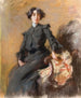 Giovane donna nel salotto - Pompeo Mariani — vista dell’opera
