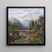 Ponte in legno su un ruscello di montagna - Edmund Hd — quadro incorniciato alla parete