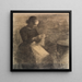 Ritratto di Ida Hammershi con lavori a maglia - Vilhelm Hammershi — quadro incorniciato alla parete