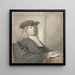 Ritratto di un uomo con un cappello e una parrucca grigia rivolto a destra, probabilmente tra il 1720 e il 1792 - Aert Schouman — quadro incorniciato alla parete