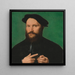 Ritratto di un uomo barbuto - Joos Van Cleve — quadro incorniciato alla parete