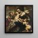 Ritratto di una donna con quattro figli rappresentata come Caritas - Jrgen Ovens — quadro incorniciato alla parete